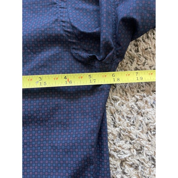 Todd Snyder Shirt Mens Small Blue Patterned Button Up Long Sleeve Cotton - Picture 5 of 6